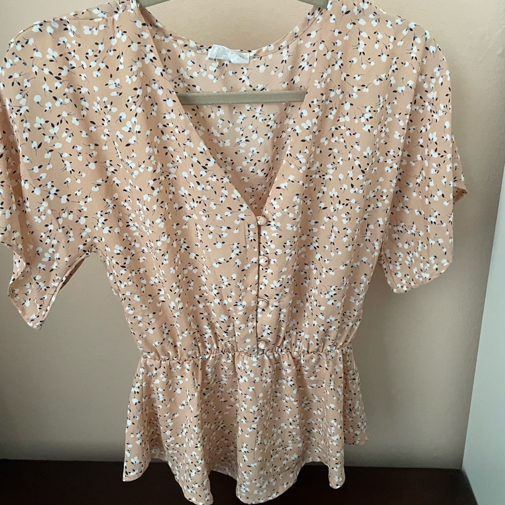 Sienna Sky Beige Floral Blouse